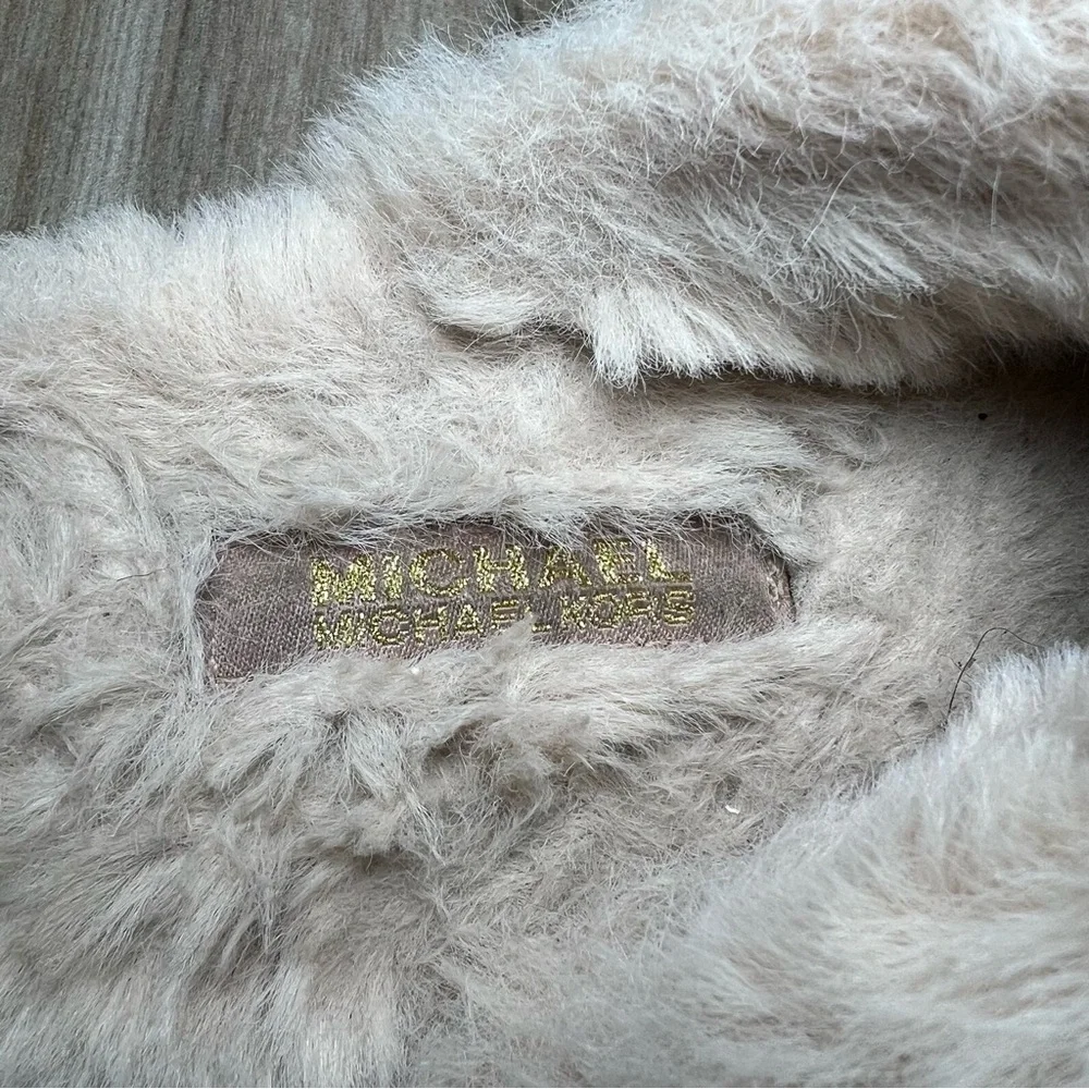 Michael Kors Janis Signature Logo Print, Faux Fur Lined Slippers, Pink, Womens 6
